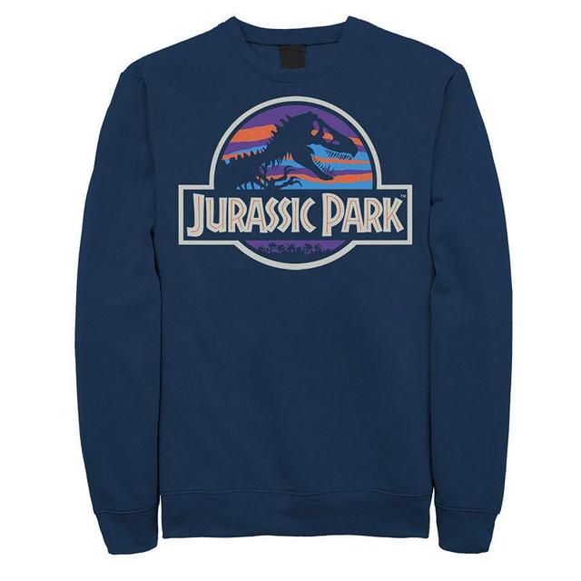 Mens Jurassic Park Abstract Color Logo Sweatshirt Blue Product Image