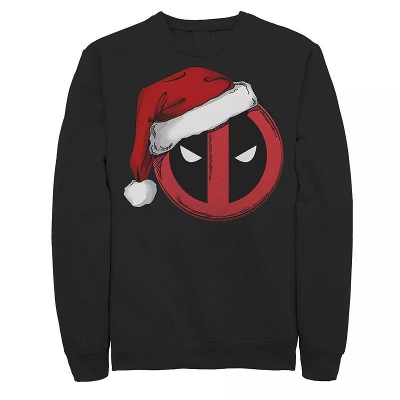 Mens Marvel Deadpool Icon Santa Hat Christmas Sweatshirt Product Image