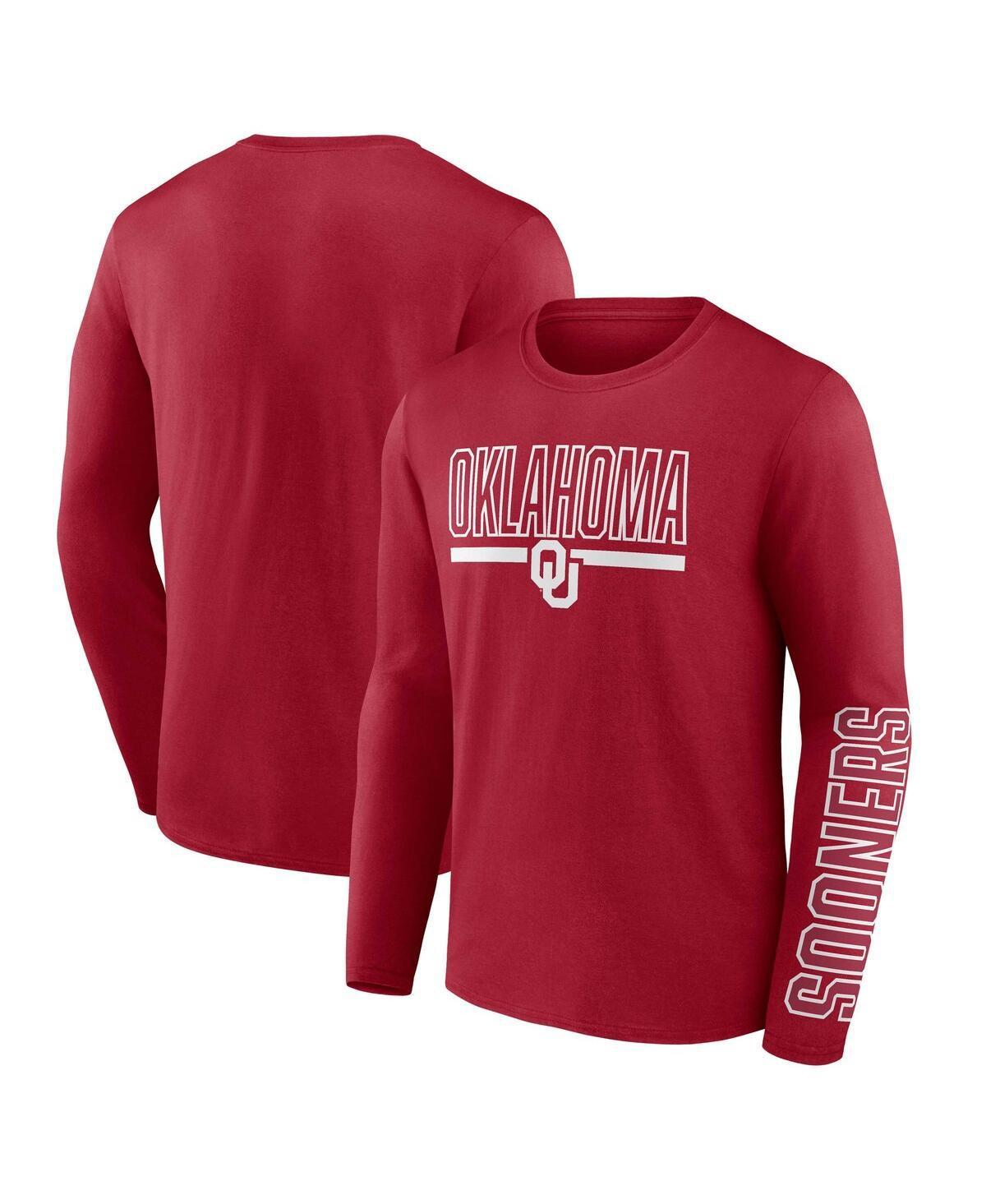 Mens Profile Crimson Oklahoma Sooners Big & Tall Two-Hit Graphic Long Sleeve T-Shirt Product Image