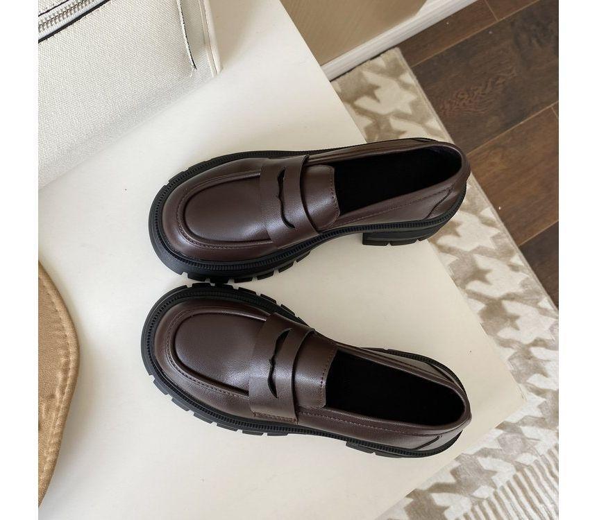 Platform Chunky Heel Loafers Product Image