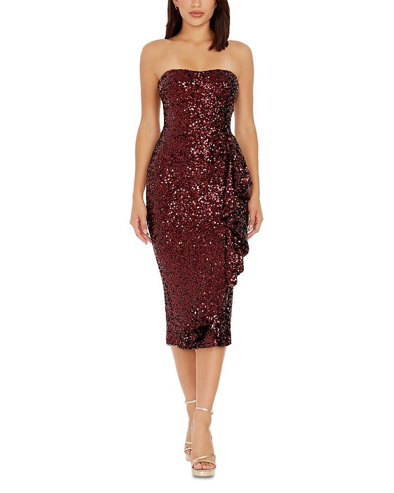 Dress the Population Alexis Sequin Strapless Sheath Dress Product Image