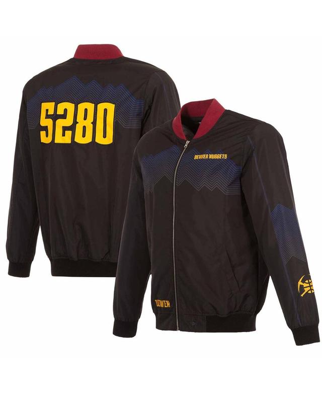 Mens JH Design Black Denver Nuggets 2023/24 City Edition Nylon Full-Zip Bomber Jacket Product Image