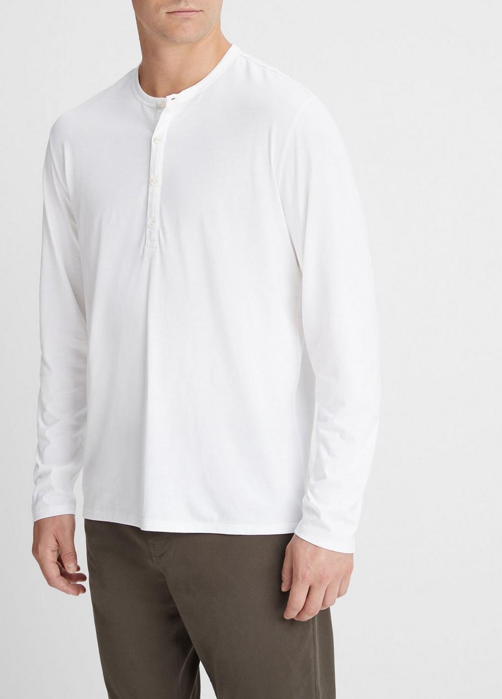 Pima Cotton Long-Sleeve Henley Product Image