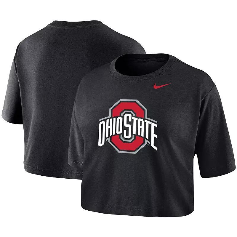 Womens Nike Ohio State Buckeyes Cropped Performance T-Shirt Product Image