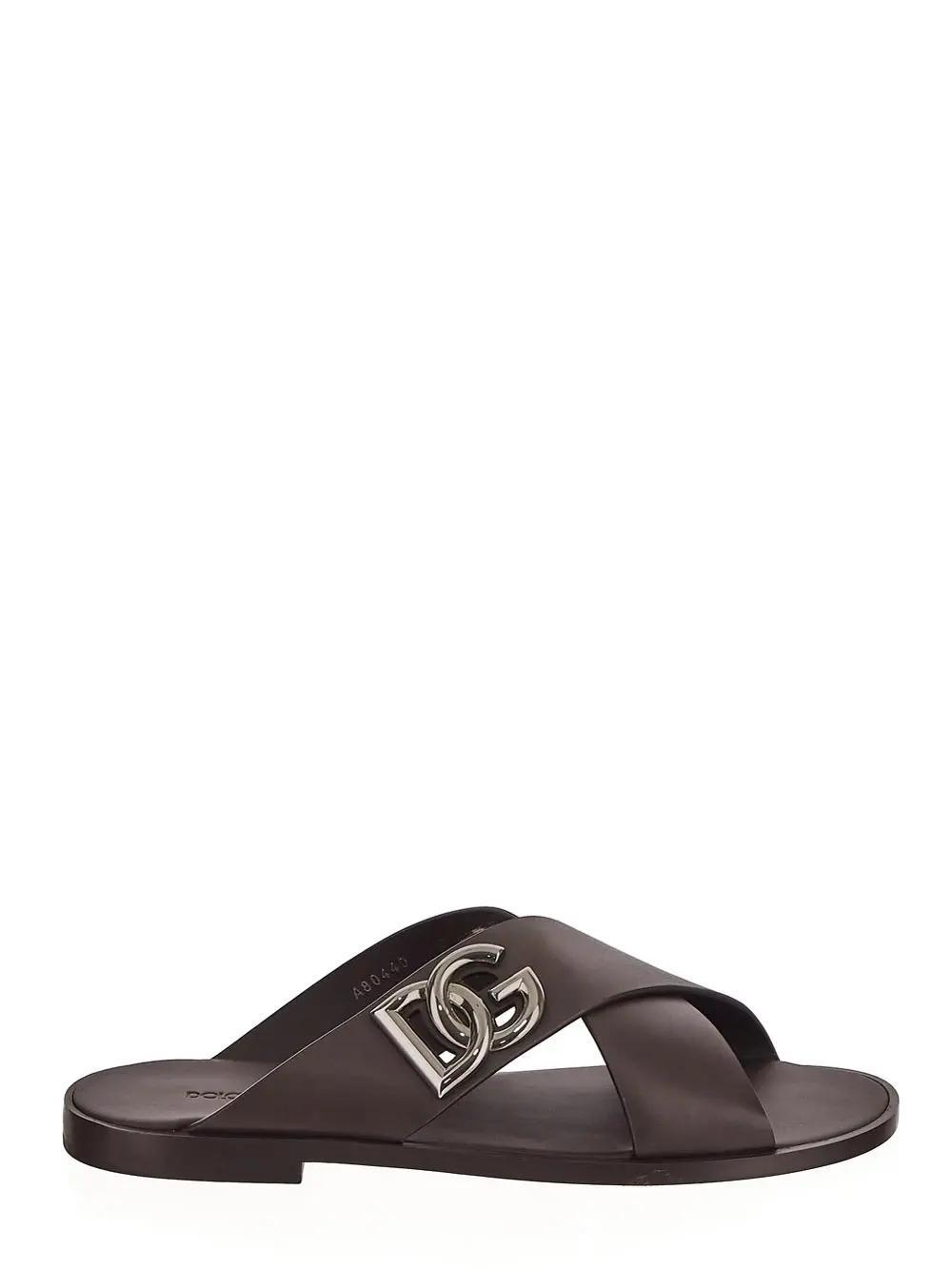 Leather Sandals In Brown Product Image