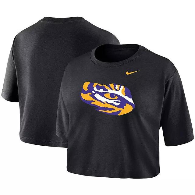 Womens Nike LSU Tigers Cropped Performance T-Shirt Product Image