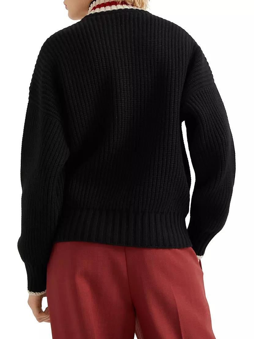 Cashmere Feather Yarn English Rib Turtleneck Sweater Product Image