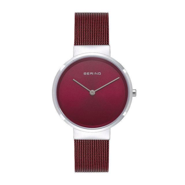 BERING Womens Classic Red Stainless Steel Mesh Watch - 14531-303 Product Image