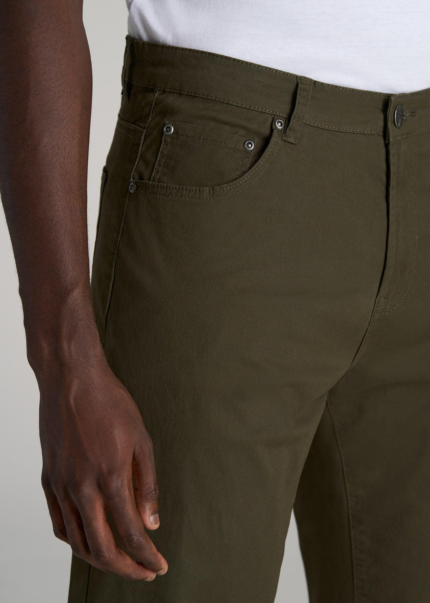 J1 STRAIGHT Leg Five-Pocket Pants for Tall Men in Camo Green Product Image