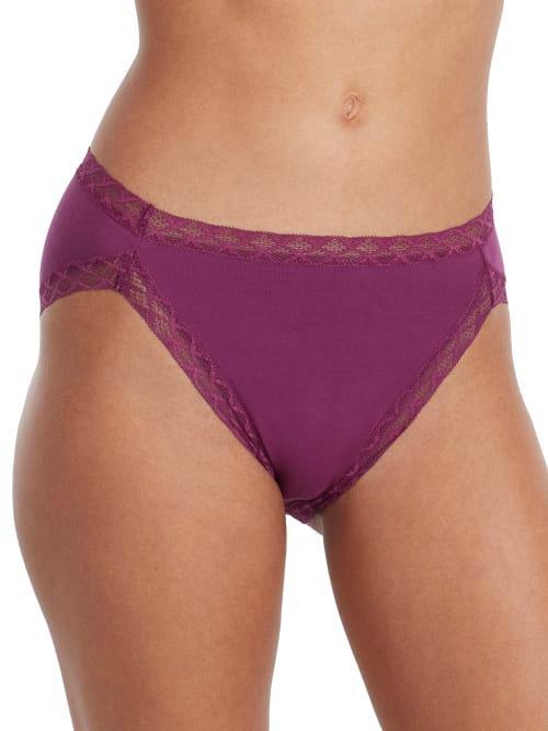 Natori Bliss Lace-Trim Cotton French-Cut Brief Underwear 152058 Product Image