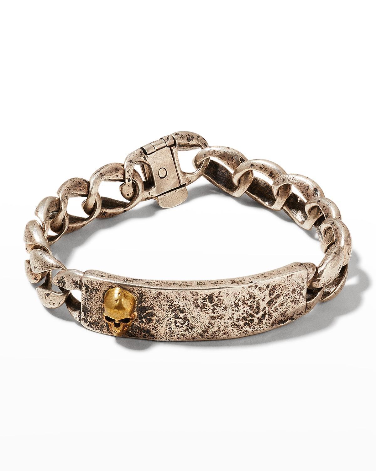 John Varvatos Collection Sterling Silver & Brass Skulls & Daggers I.d. Bracelet Product Image