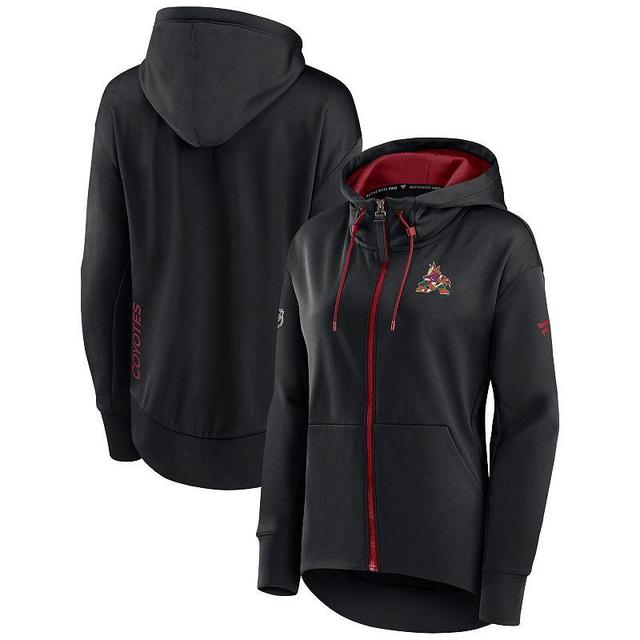 Fanatics Womens Black Arizona Coyotes Authentic Pro Rink Full-Zip Hoodie - Black Product Image