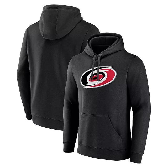 Mens Fanatics Black Carolina Hurricanes Primary Logo Pullover Hoodie Product Image