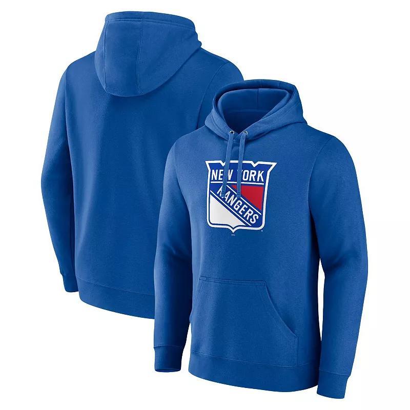 Mens Fanatics Branded Red New York Rangers Primary Logo Pullover Hoodie Product Image