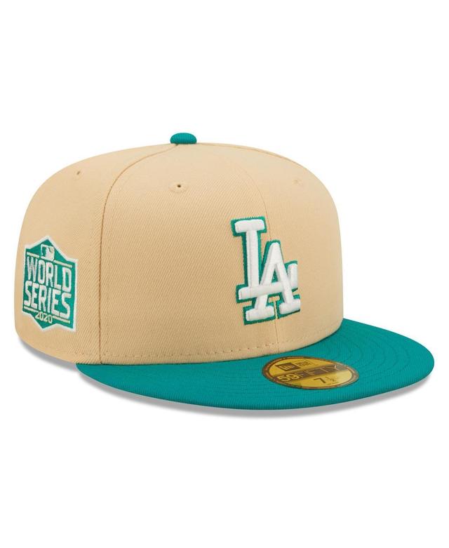 Mens New Era Natural Los Angeles Dodgers Mango Forest 59FIFTY fitted hat - Natural Product Image