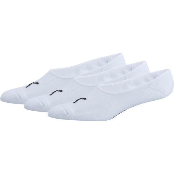 PUMA Men's Liner Socks 3 Pack in White/Black, Size 10-13 Product Image