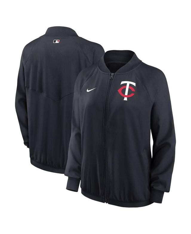 Womens Nike Minnesota Twins Navy Authentic Collection Team Raglan Performance Full-Zip Jacket Product Image