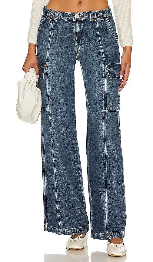 Hudson Jeans Mid-Rise Utility Wide Leg Cargo in Deep (Deep ) Women's Jeans Product Image