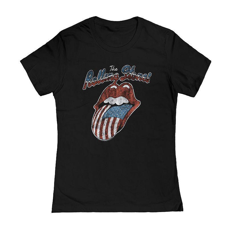 Juniors Rolling Stones Tongue USA Graphic Tee, Girls Product Image