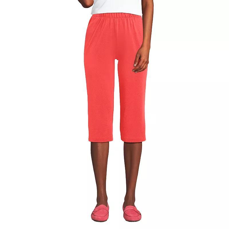 Womens Lands End Sport High Waist Pull-On Capri Pants Red Desert Product Image