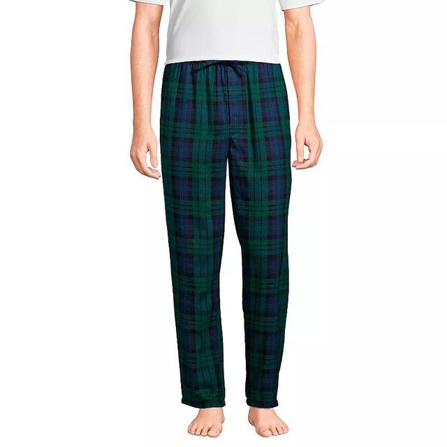 Mens Lands End Flannel Pajama Sleep Pants Deep Blue Pups Product Image