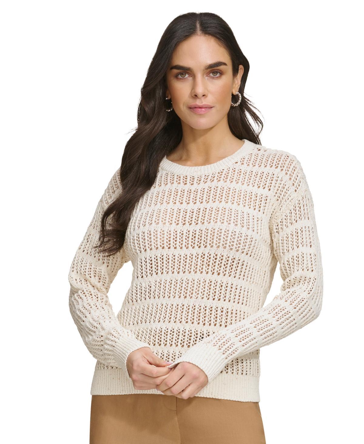 Calvin Klein Womens Cotton Open-Stitch Sweater product image