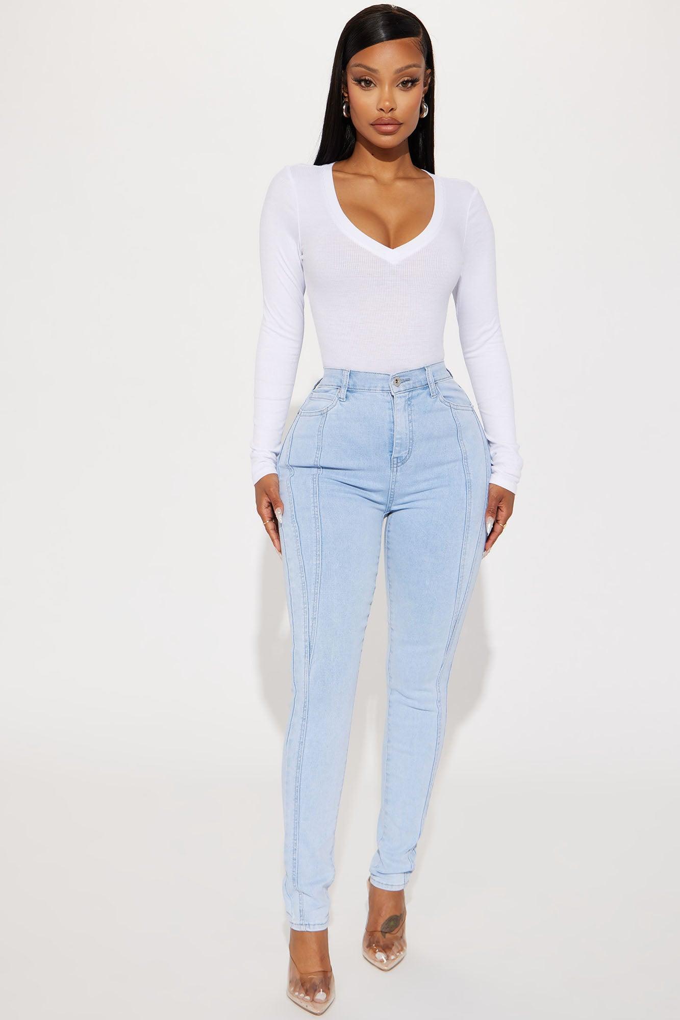 Attention Grabber Booty Lifter Stretch Skinny Jeans - Medium Wash Product Image