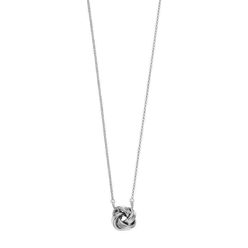 Sterling Silver Love Knot Necklace, Womens Product Image