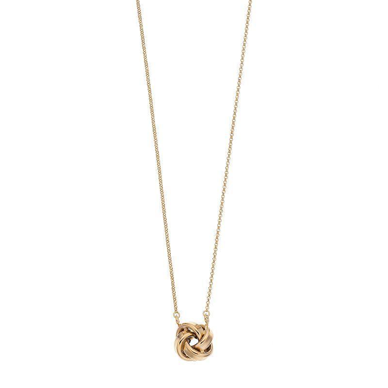 Sterling Silver Love Knot Necklace, Womens Gold Product Image