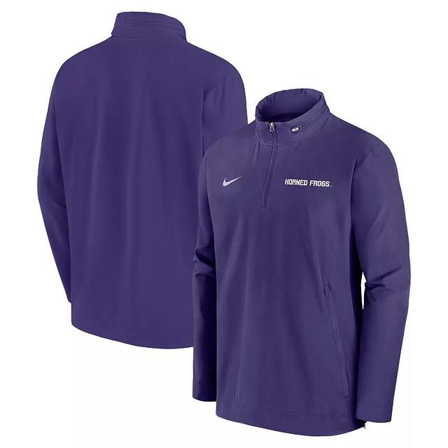 Mens Nike TCU Horned Frogs 2024 Sideline Coach Quarter-Zip Hoodie Jacket Product Image