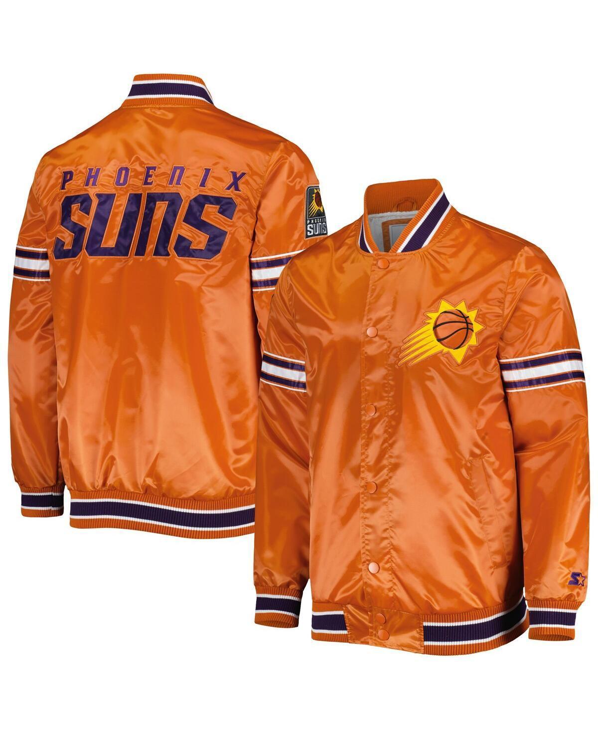 Mens Starter Orange Phoenix Suns Slider Satin Full-Snap Varsity Jacket Product Image