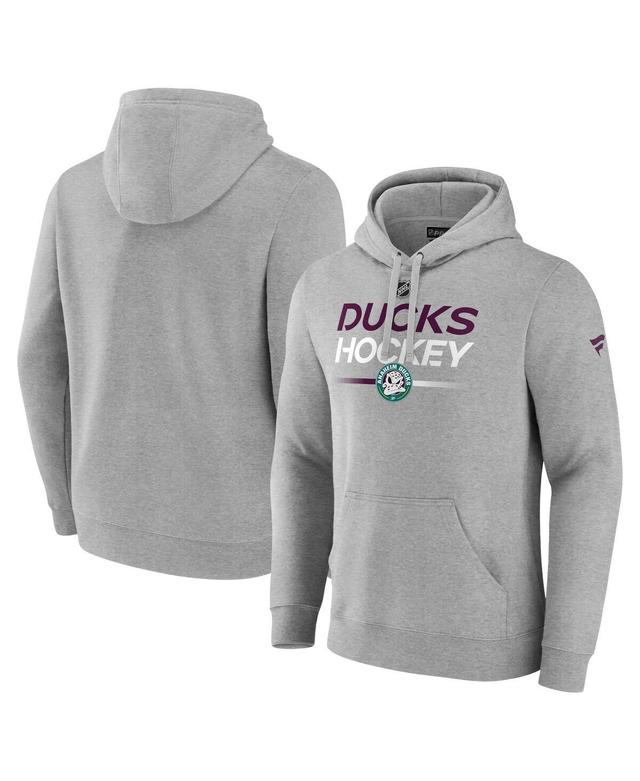 Mens Fanatics Branded Heather Gray Anaheim Ducks Authentic Pro Alternate Wordmark Pullover Hoodie Product Image