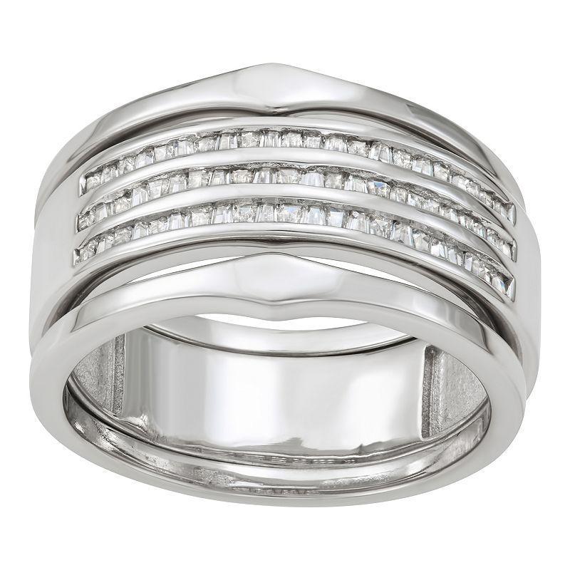 Jewelexcess Sterling Silver 1/2 Carat T.W. Diamond Stackable Ring, Womens Silver Tone Product Image