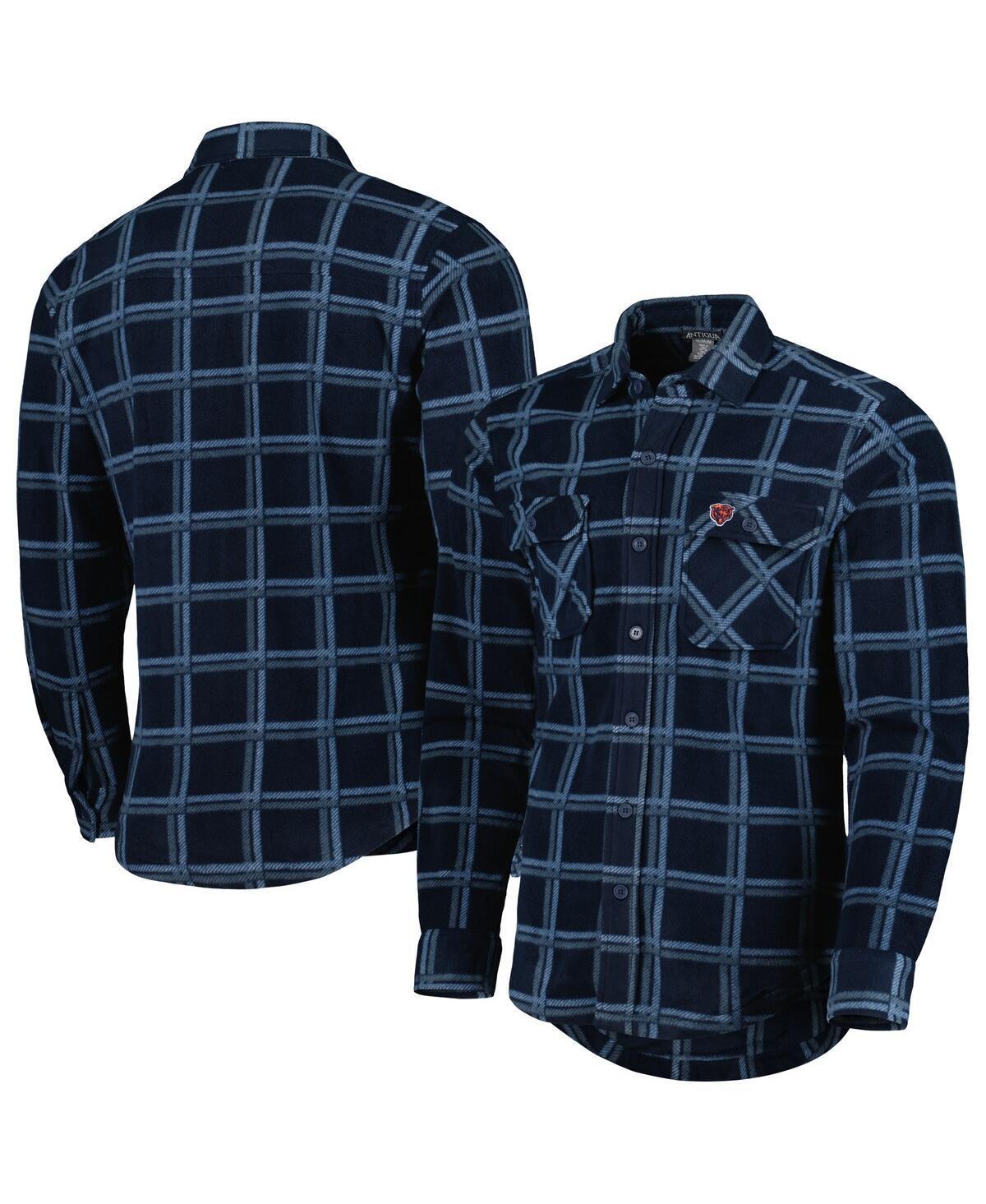 Mens Antigua Chicago Bears Industry Flannel Button-Up Shirt Jacket Blue Product Image