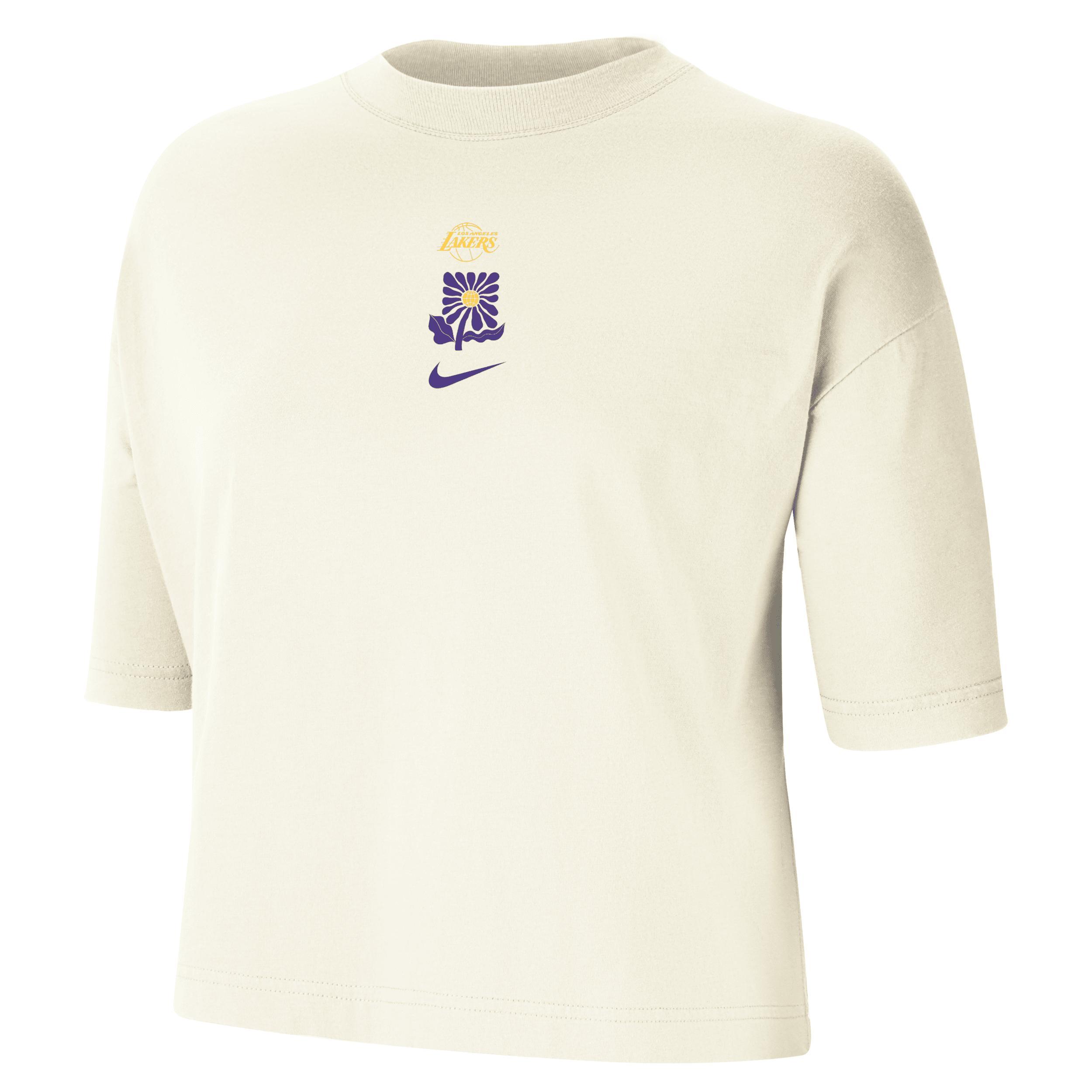 Los Angeles Lakers Courtside Nike Womens NBA Boxy T-Shirt Product Image