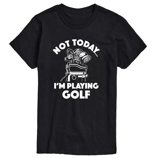 Mens Not Today Im Playing Golf Graphic Tee Grey Red Product Image