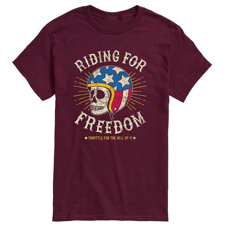 Mens Riding For Freedom Skull Graphic Tee Black Product Image