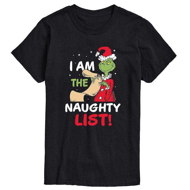 Airwaves Mens Dr. Seuss The Grinch Naughty List Graphic T-shirt Product Image