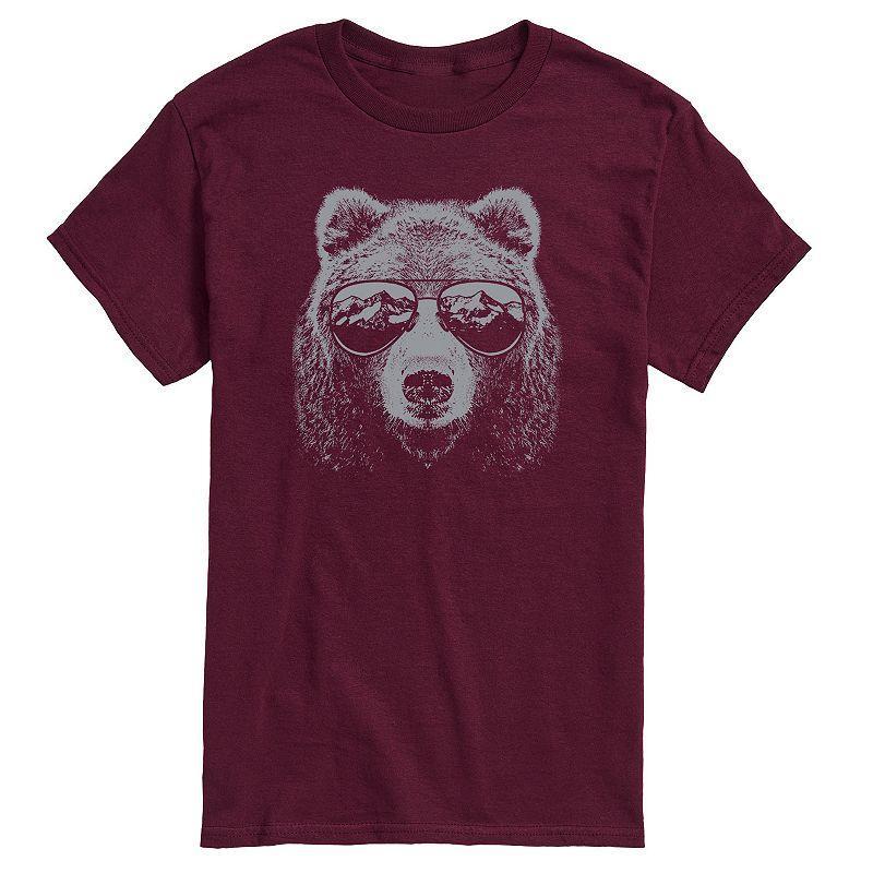 Mens Mountain Bear Sunglasses Graphic Tee Med Red Product Image