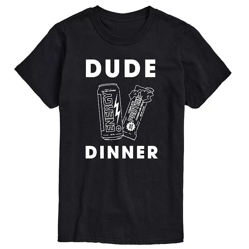 Big & Tall Dude Dinner Energy Drink Protein Bar Graphic Tee, Mens Product Image