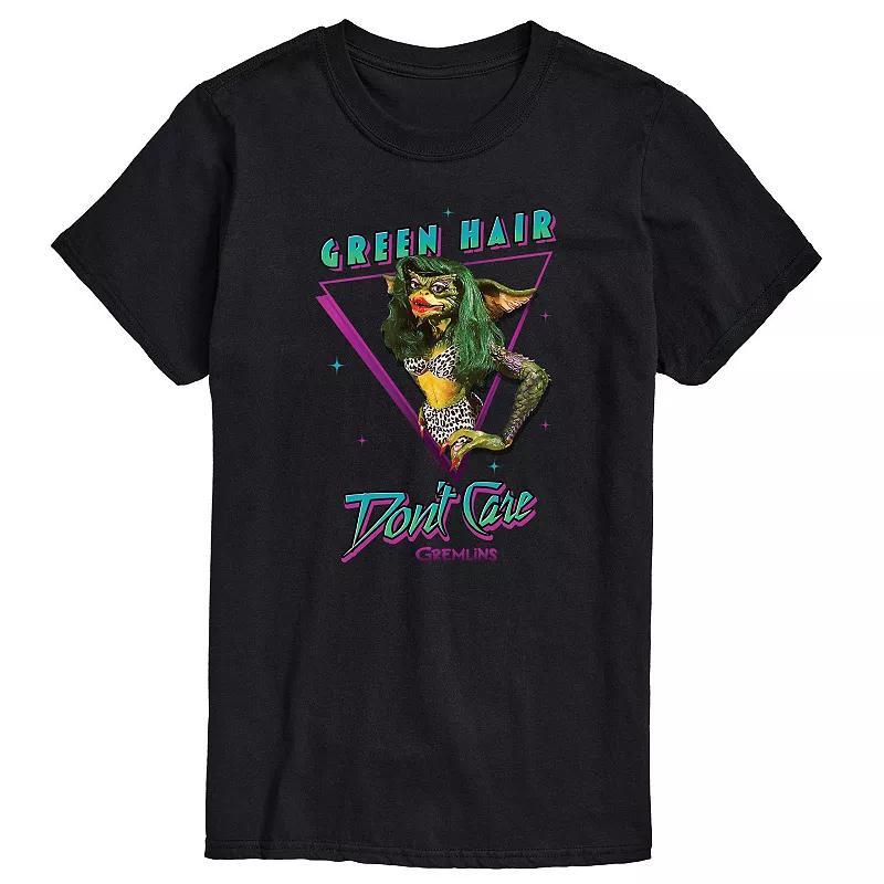 Big & Tall Gremlins Green Hair Dont Care Graphic Tee, Mens Product Image