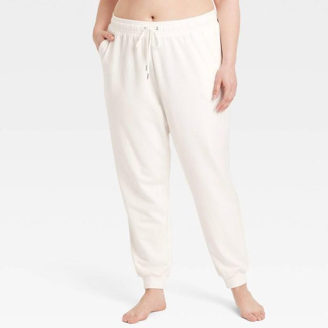 Womens Fleece Jogger Pants - Auden Cream 4X Product Image