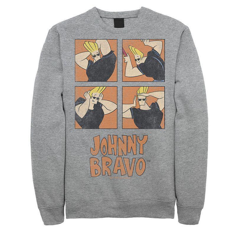 Mens Cartoon Network Johnny Bravo Box Up Hairdo Sweatshirt Athletic Grey Product Image