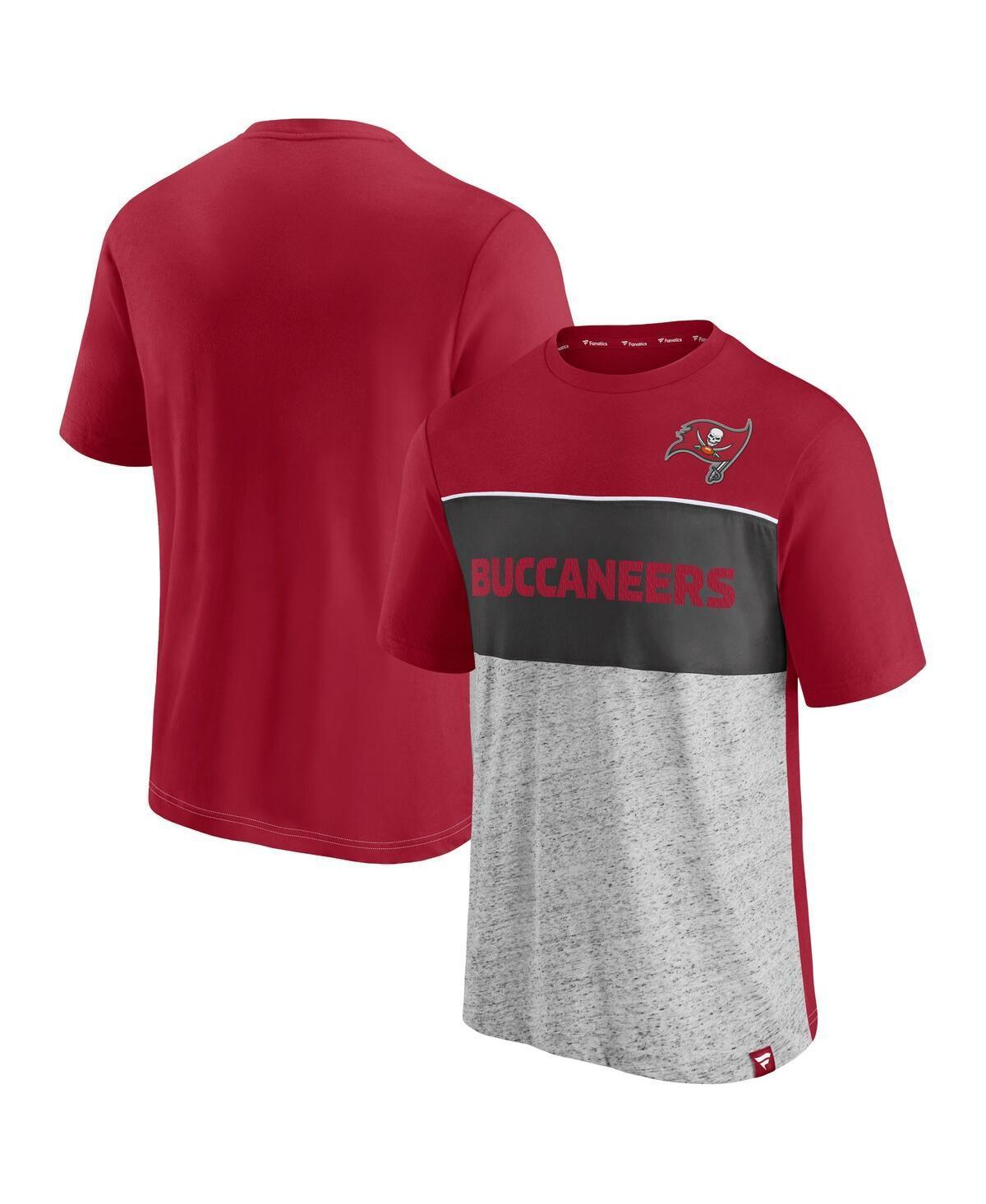 Mens Fanatics Branded /Heathered Gray Tampa Bay Buccaneers Colorblock T-Shirt Product Image