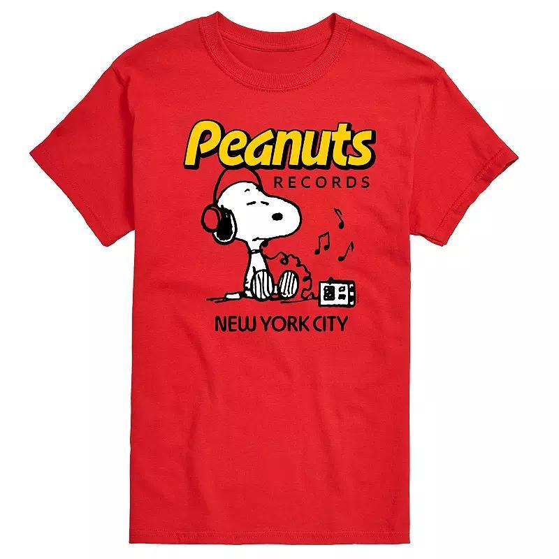 Big & Tall Peanuts Records Snoopy Headphones Graphic Tee, Mens Product Image