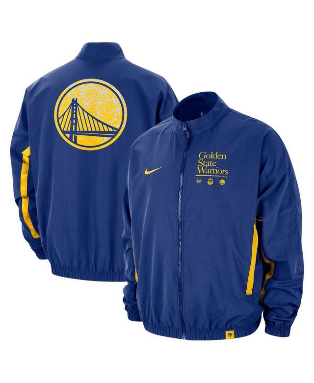 Mens Nike Royal Distressed Golden State Warriors Courtside Vintage-Like Warmup Full-Zip Jacket Product Image