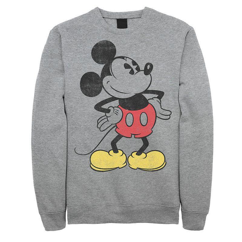 Mens Disneys Mickey Mouse Hands on the Hip Pose Sweatshirt Athletic Grey Product Image