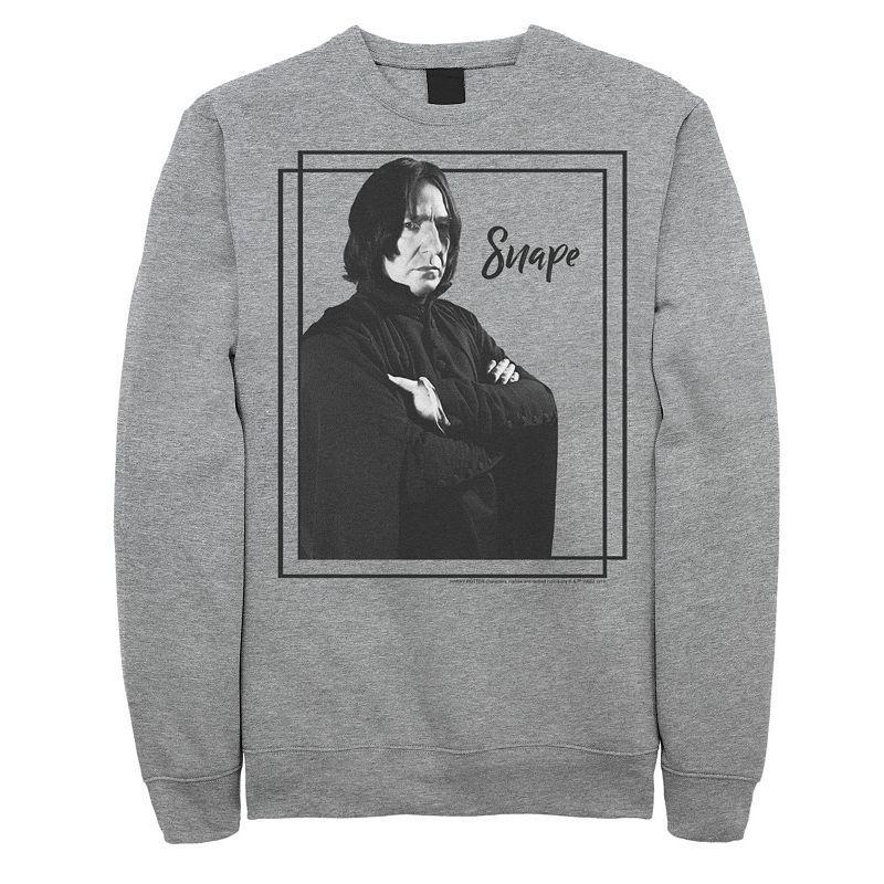 Mens Harry Potter Snape Simple Framed Portrait Fleece Graphic Pullover Athletic Grey Product Image