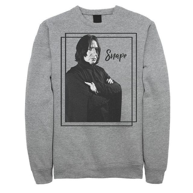 Mens Harry Potter Snape Simple Framed Portrait Fleece Graphic Pullover Athletic Grey Product Image