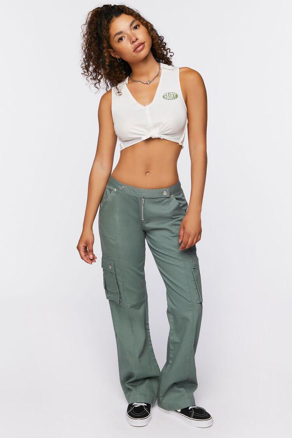 Twill Low-Waist Cargo Pants | Forever 21 Product Image